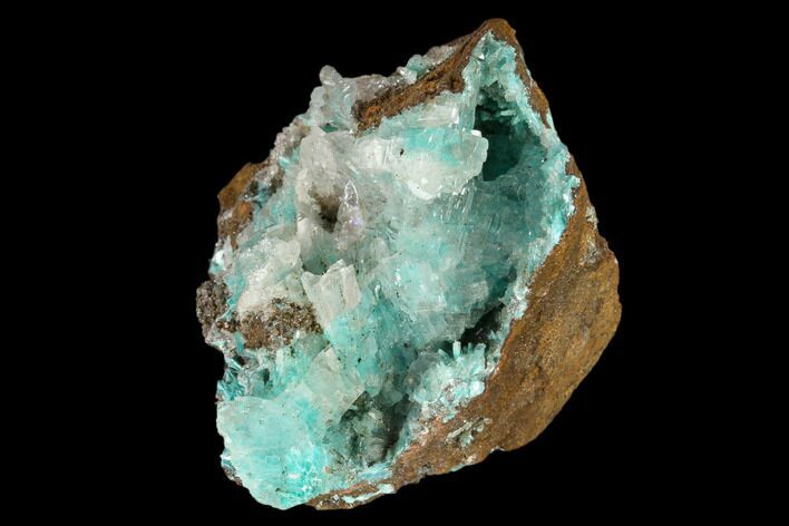 Calcite Encrusted Fibrous Aurichalcite Crystals - Mexico #119169